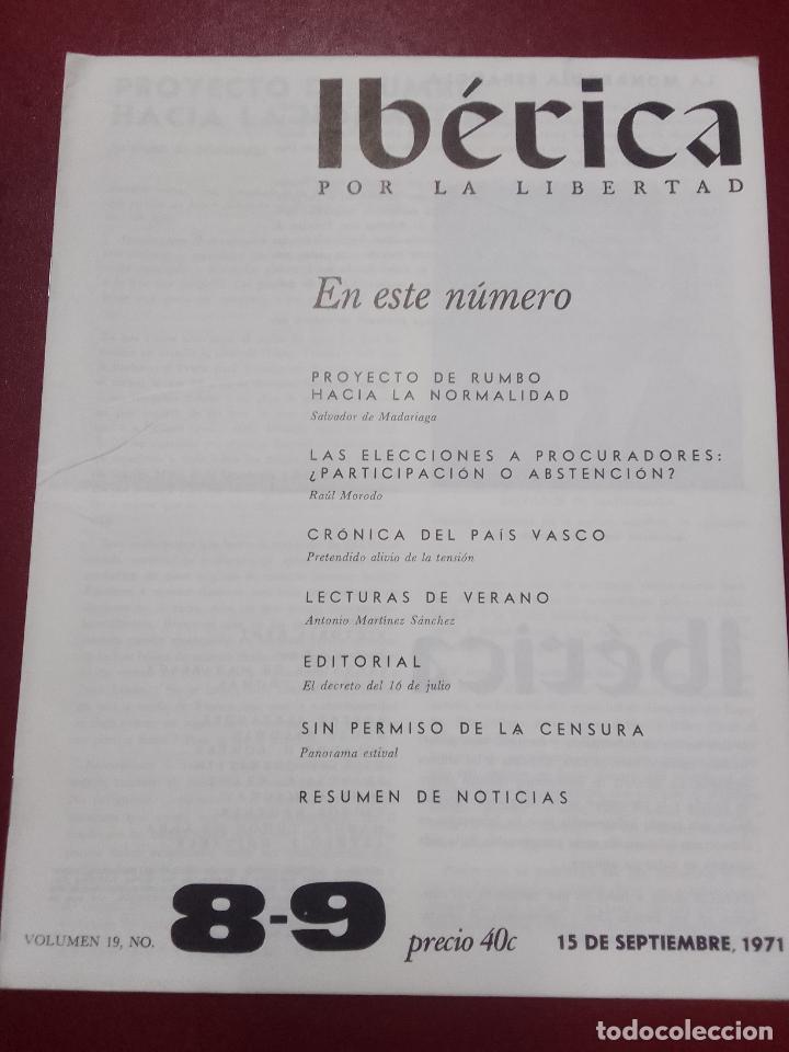 Livres d'occasion: VV.AA. (Victoria Kent): Revista Ib&eacute;rica por la libertad. Volumen 19. N&ordm; 8-9 (15 de septiembre, 1971)