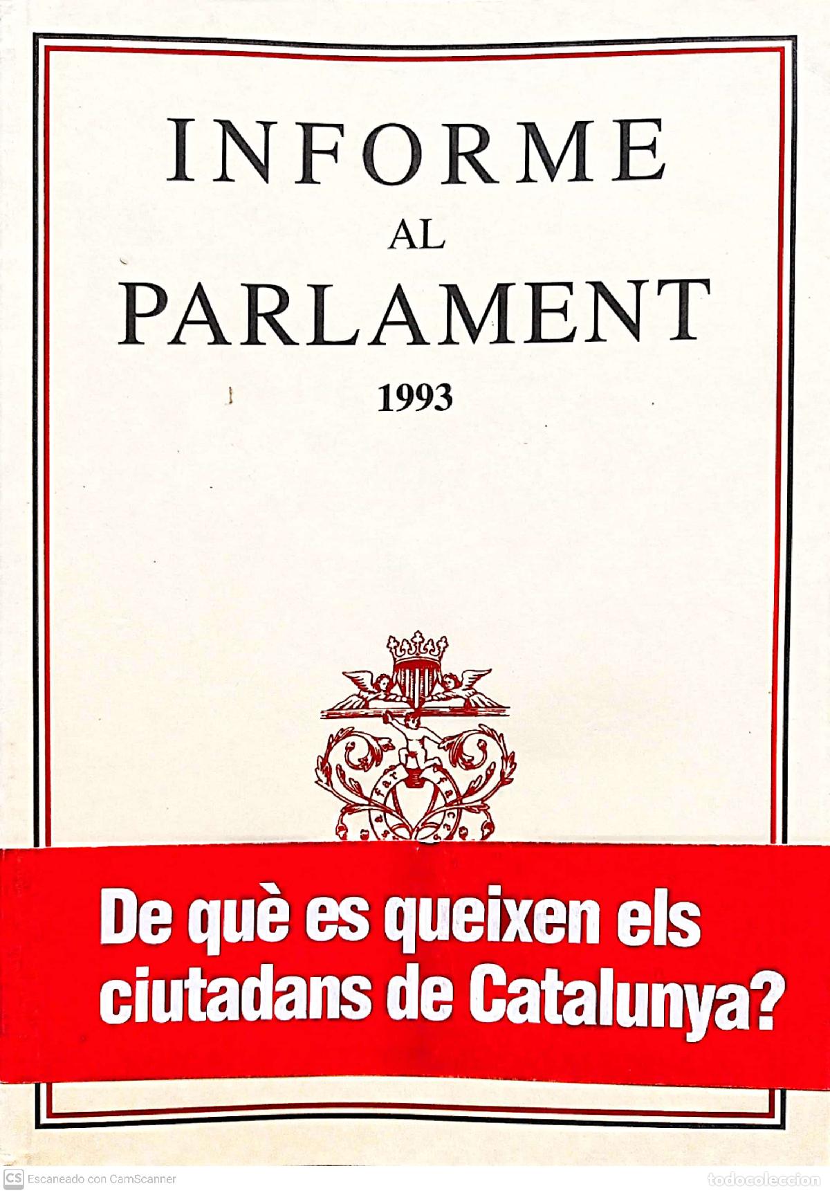 Libros de segunda mano: Informe al Parlament 1993 - S&iacute;ndic de greuges - Foto 1