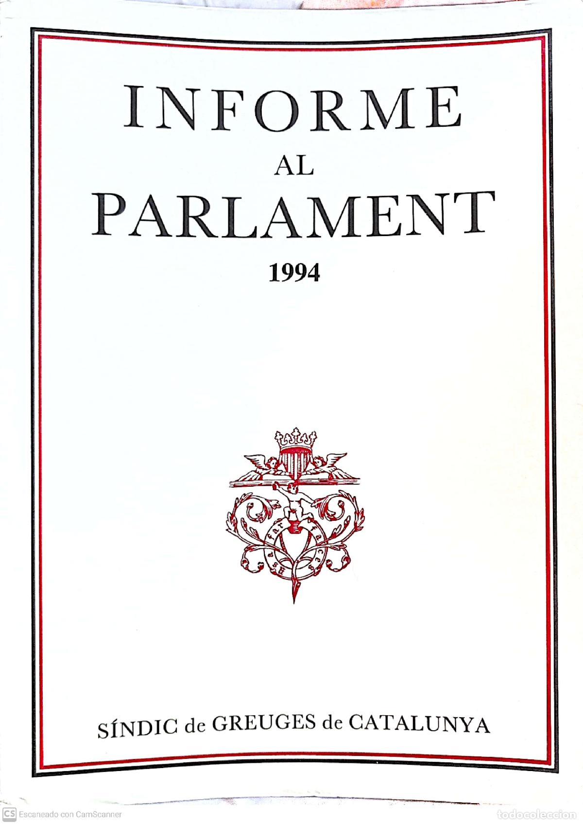 Libros de segunda mano: Informe al Parlament 1994 - S&iacute;ndic de greuges - Foto 1