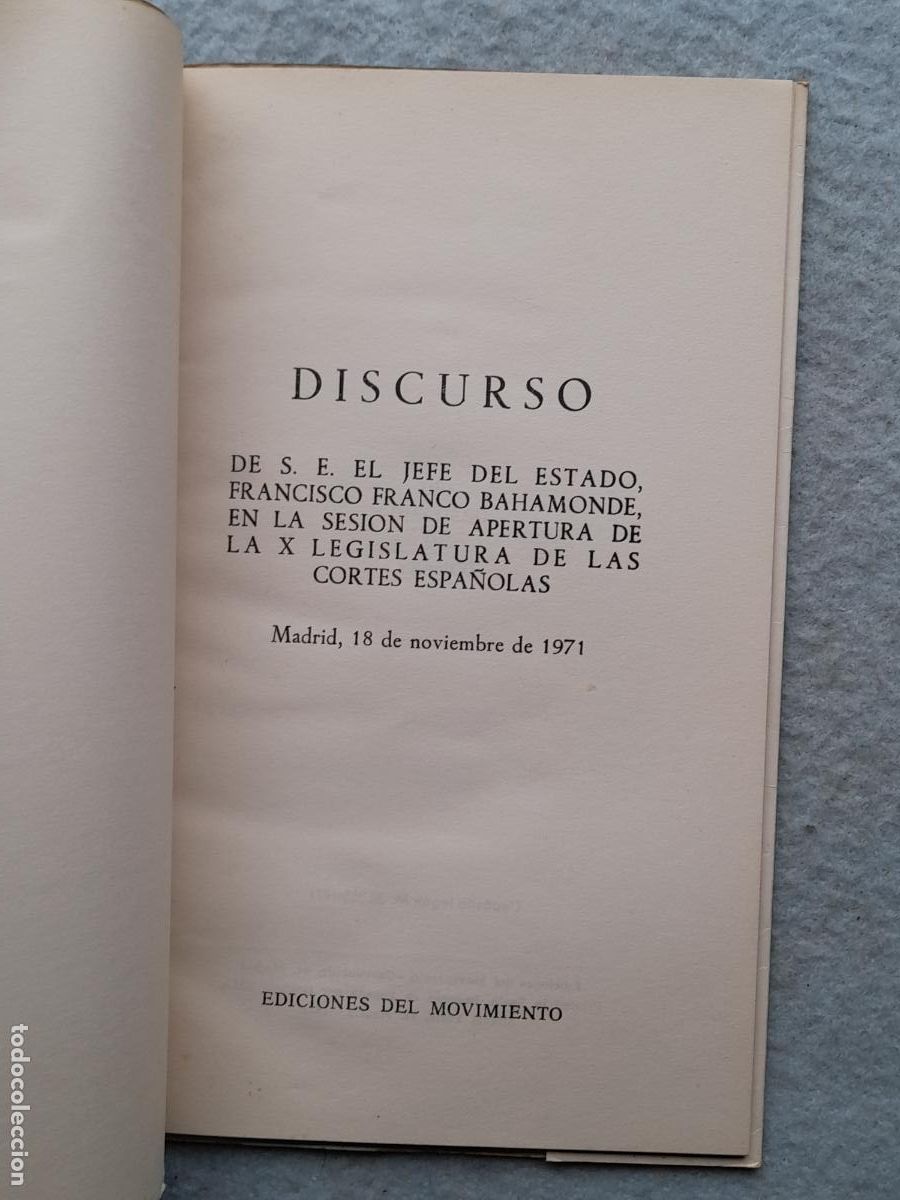 Libros de segunda mano: Discurso de Franco en las Cortes Espa&ntilde;olas. - Foto 3