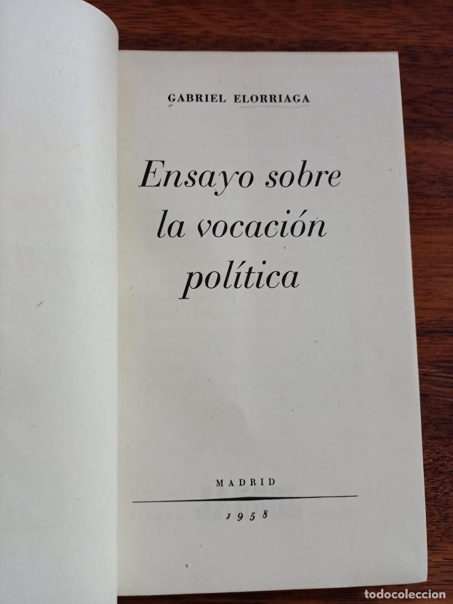 Gebrauchte B&uuml;cher: ENSAYO SOBRE LA VOCACION POLITICA, de GABRIEL ELORRIAGA
