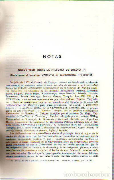 Livres d'occasion: NUEVE TESIS SOBRE LA HISTORIA DE EUROPA (NOTA SOBRE EL CONGRESO UNIROPA DE SAARBRUECKEN, 4-9 DE JULI