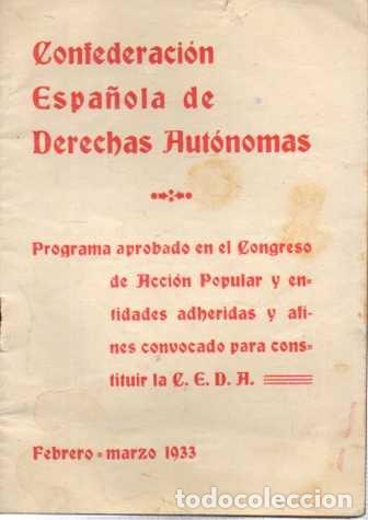 Second hand books: PROGRAMA APROBADO EN EL CONGRESO DE ACCION POPULAR Y ENTIDADES ADHERIDAS Y AFINES CONVOCADO PARA CON