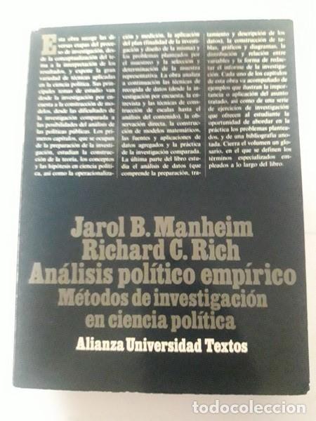 Second hand books: Analisis politico empirico. Metodos de investigacion en ciencia politica - Jarol B. Manheim. Richard