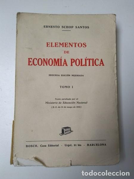 Second hand books: Elementos de economia politica. I - Ernesto Schop Santos