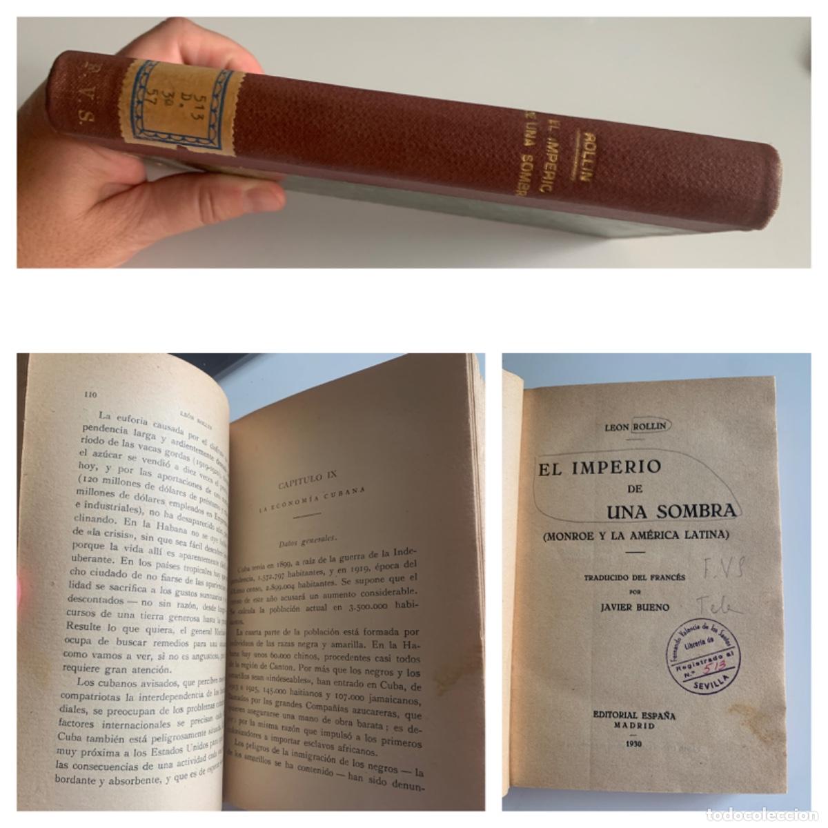 Second hand books: MONROE Y AMERICA LATINA ''EL IMPERIO DE UNA SOMBRA'' ROLLIN. 1930. U9