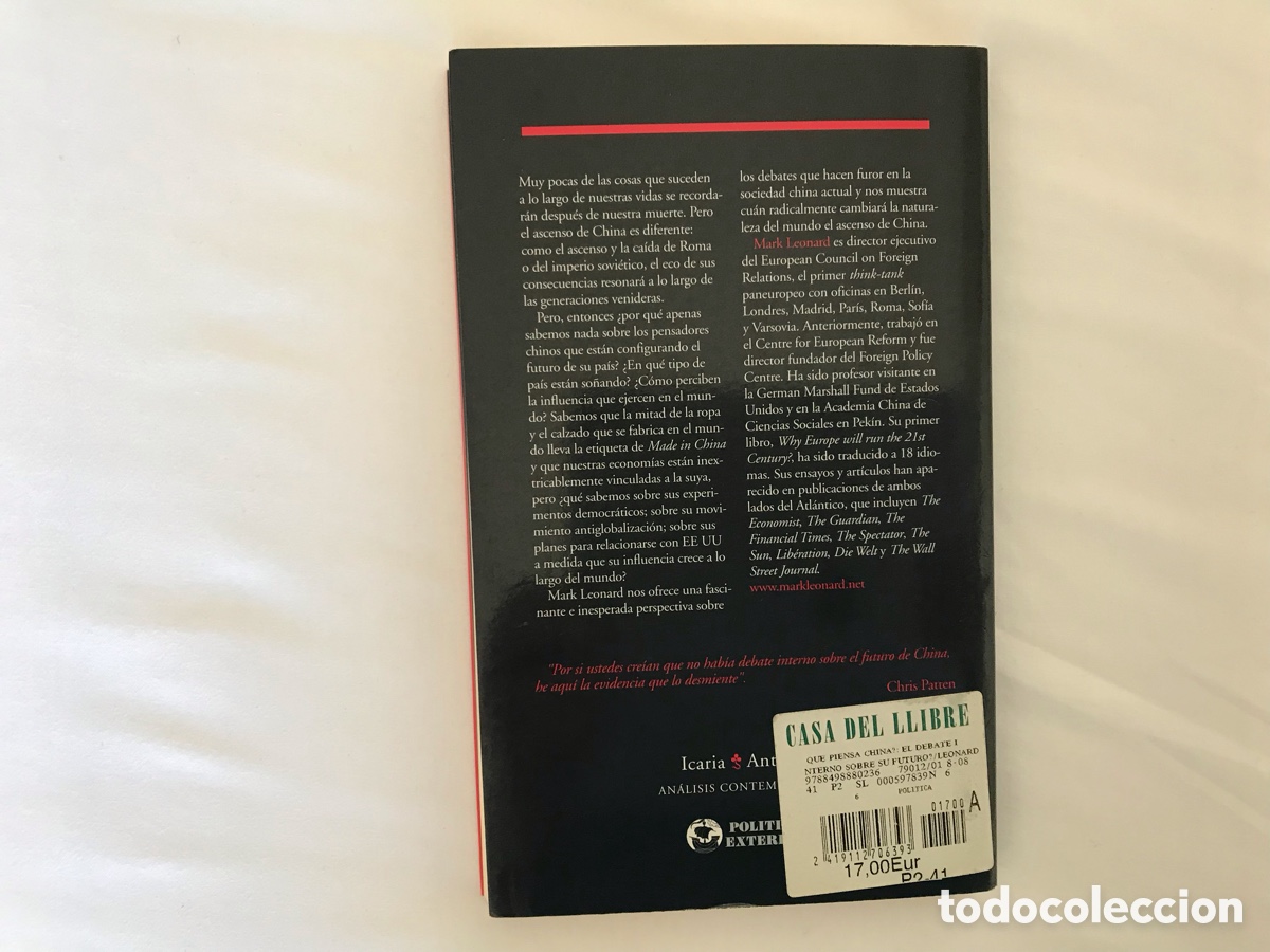 Libros de segunda mano: &iquest;Qu&eacute; piensa China? Mark Leonard. - Foto 3