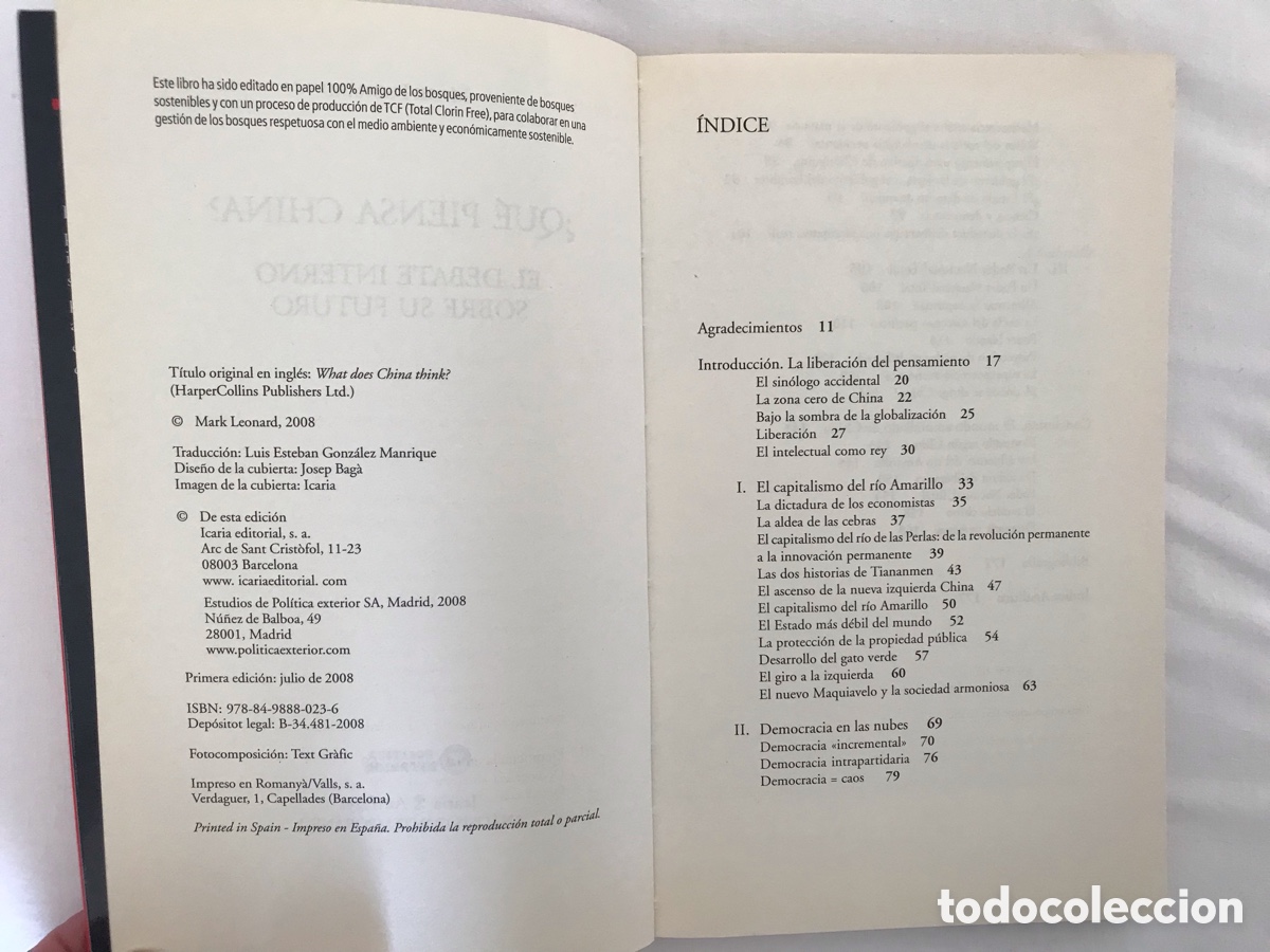 Libros de segunda mano: &iquest;Qu&eacute; piensa China? Mark Leonard. - Foto 4