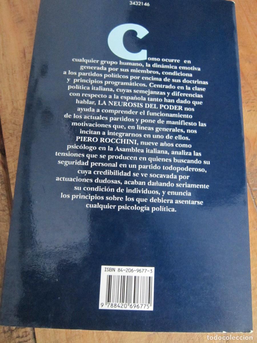 Libros de segunda mano: LA NEUROSIS DEL PODER. Piero Rocchini. Alianza Editorial - Foto 2
