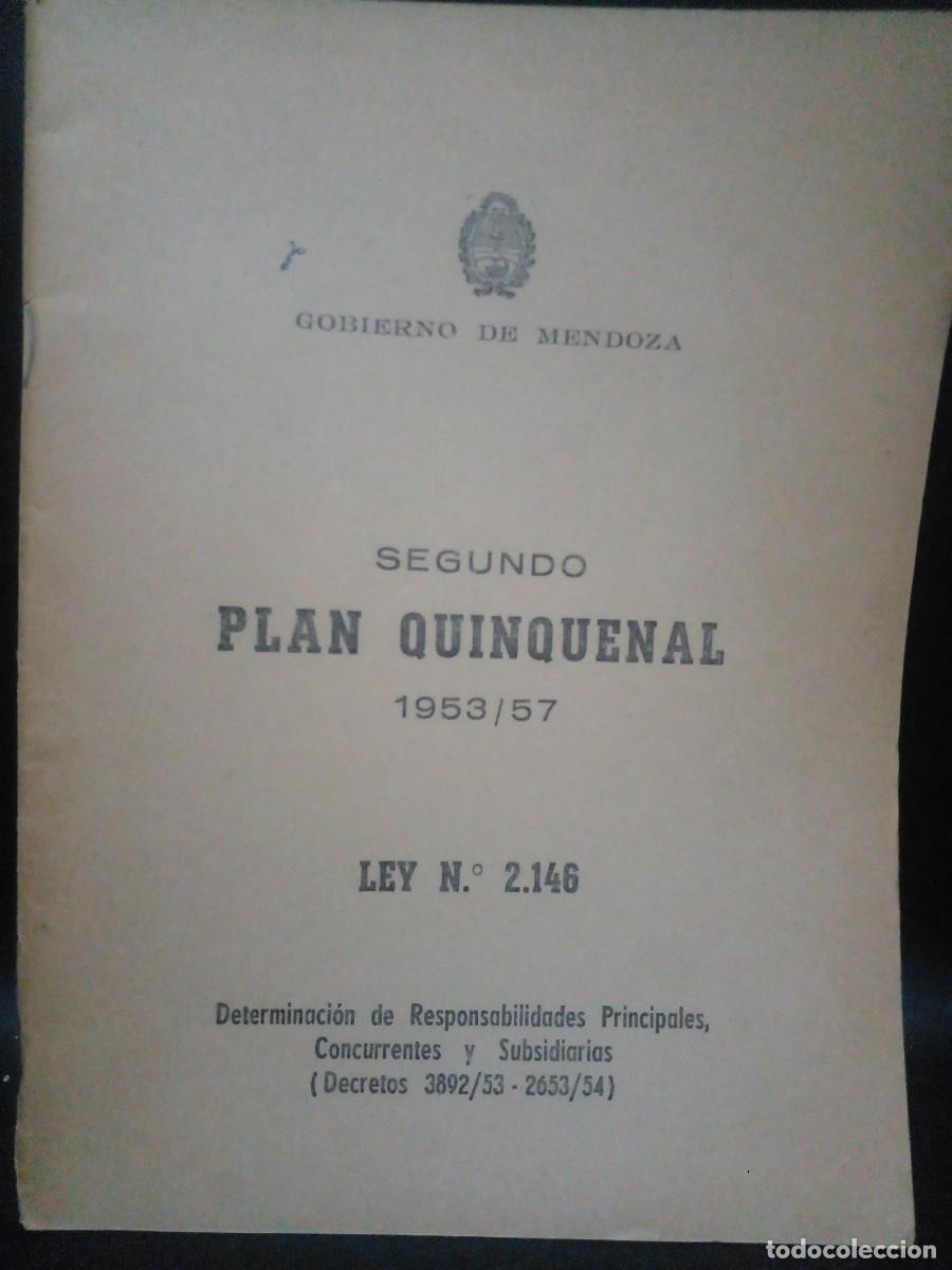 Libri di seconda mano: GOBIERNO DE MENDOZA-SEGUNDO PLAN QUINQUEAL-1953