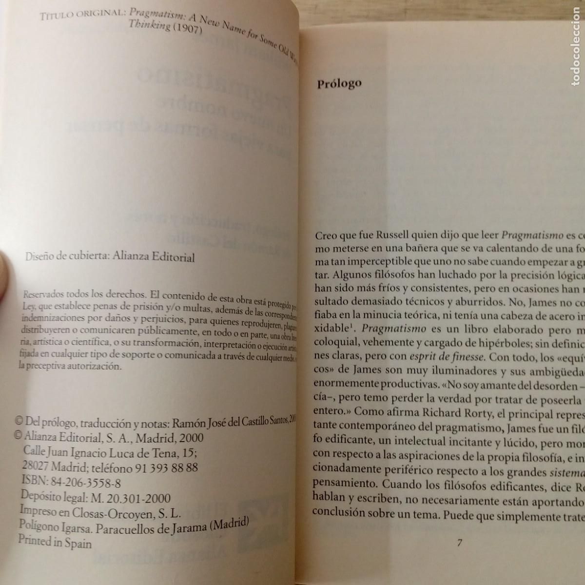 Libros de segunda mano: Pragmatismo. William James - Foto 3