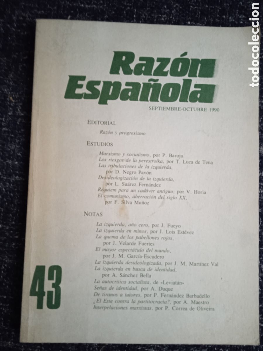 Libri di seconda mano: REVISTA POLITICA - RAZON ESPA&Ntilde;OLA N&ordm; 43 SEPTIEMBRE - OCTUBRE 1990