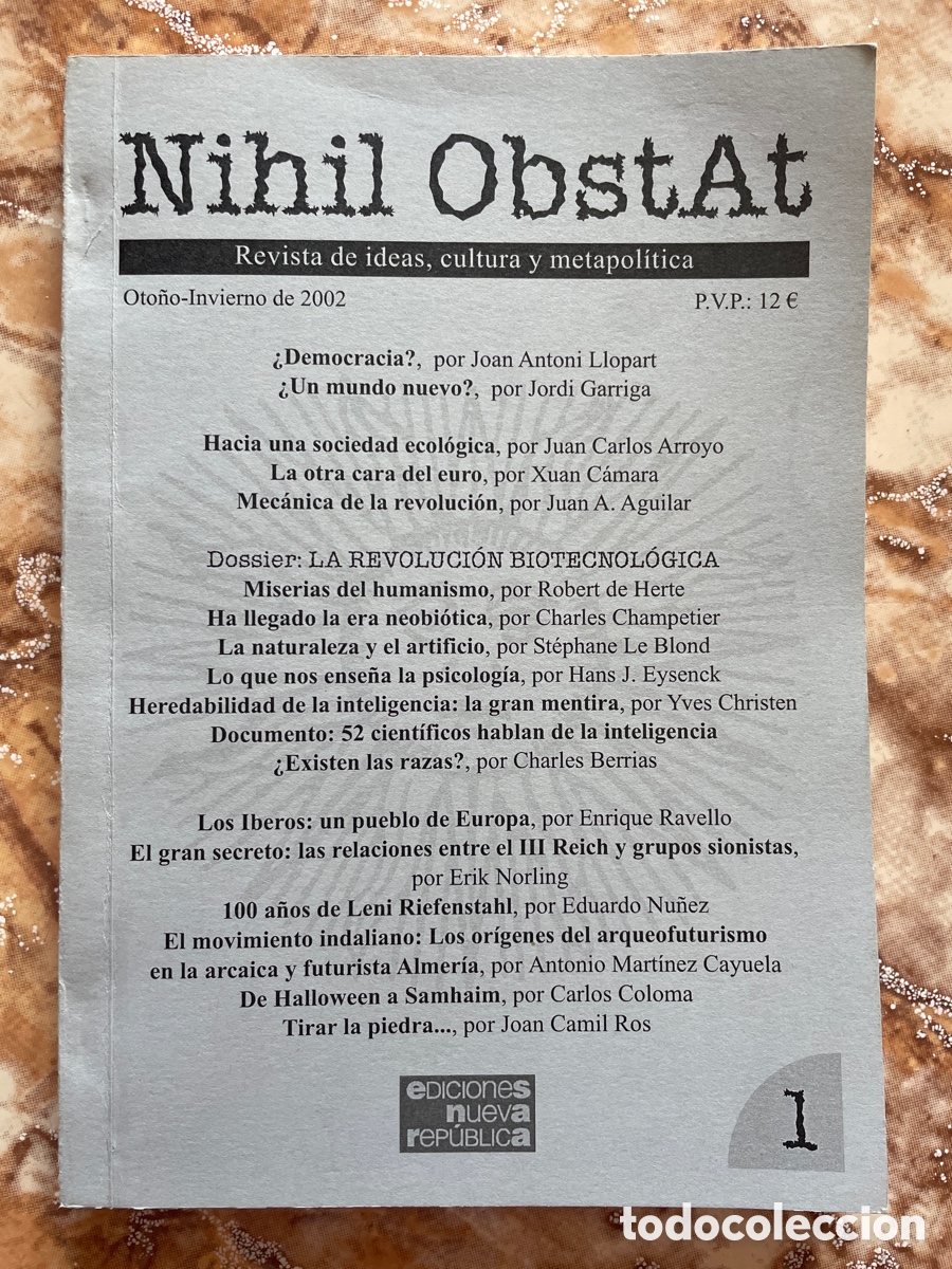 Libri di seconda mano: Revista &ldquo;Nihil Obstat&rdquo; n&uacute;mero 1 (2002)