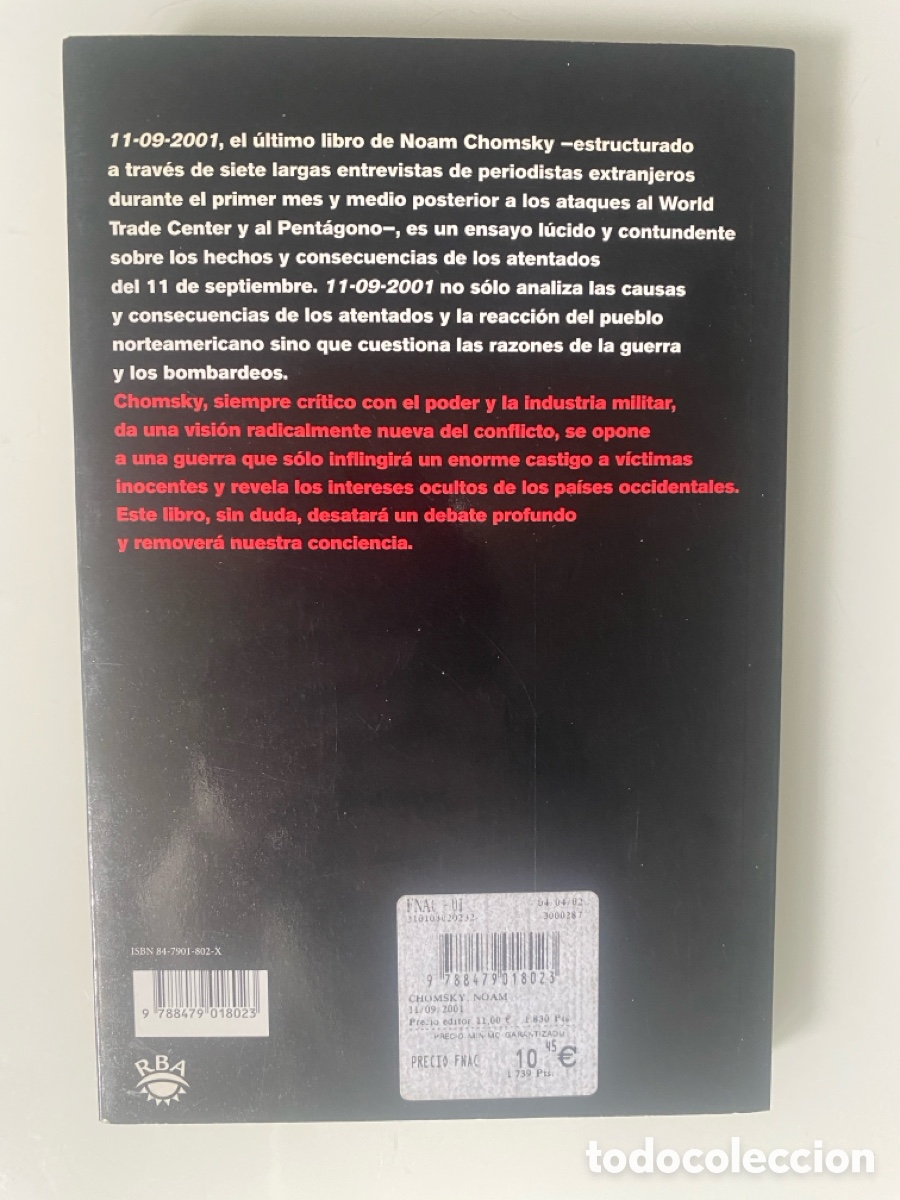 Libros de segunda mano: 11/09/2001 - CHOMSKY, Noam - Foto 2
