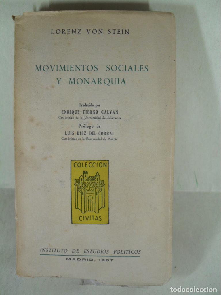 Libri di seconda mano: MOVIMIENTOS SOCIALES Y MONARQUIA - LORENZ VON STEIN