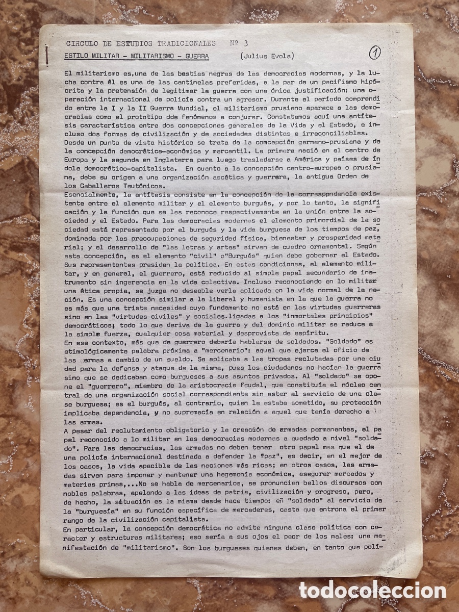 Libros de segunda mano: C&iacute;rculo de estudios tradicionales n3 (Julius Evola) - Foto 1