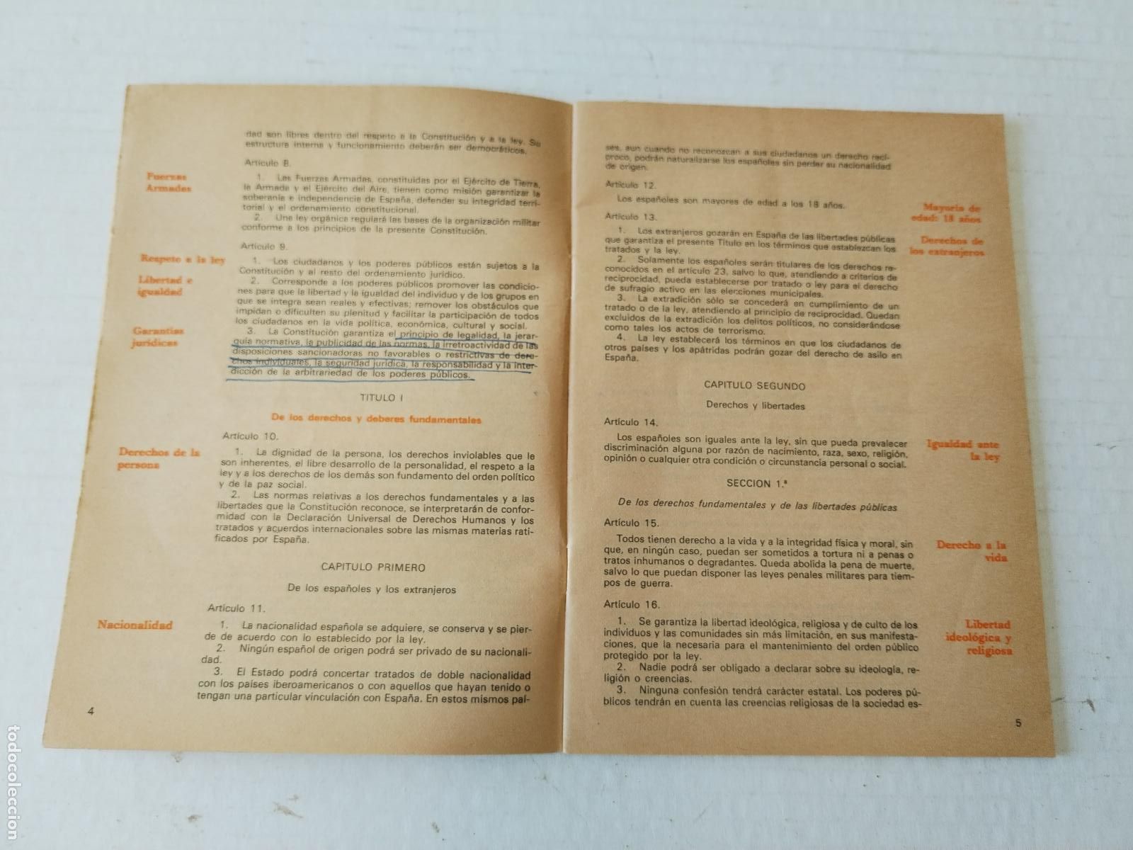 Libros de segunda mano: constitucion espa&ntilde;ola, 1978 - c167 - Foto 4
