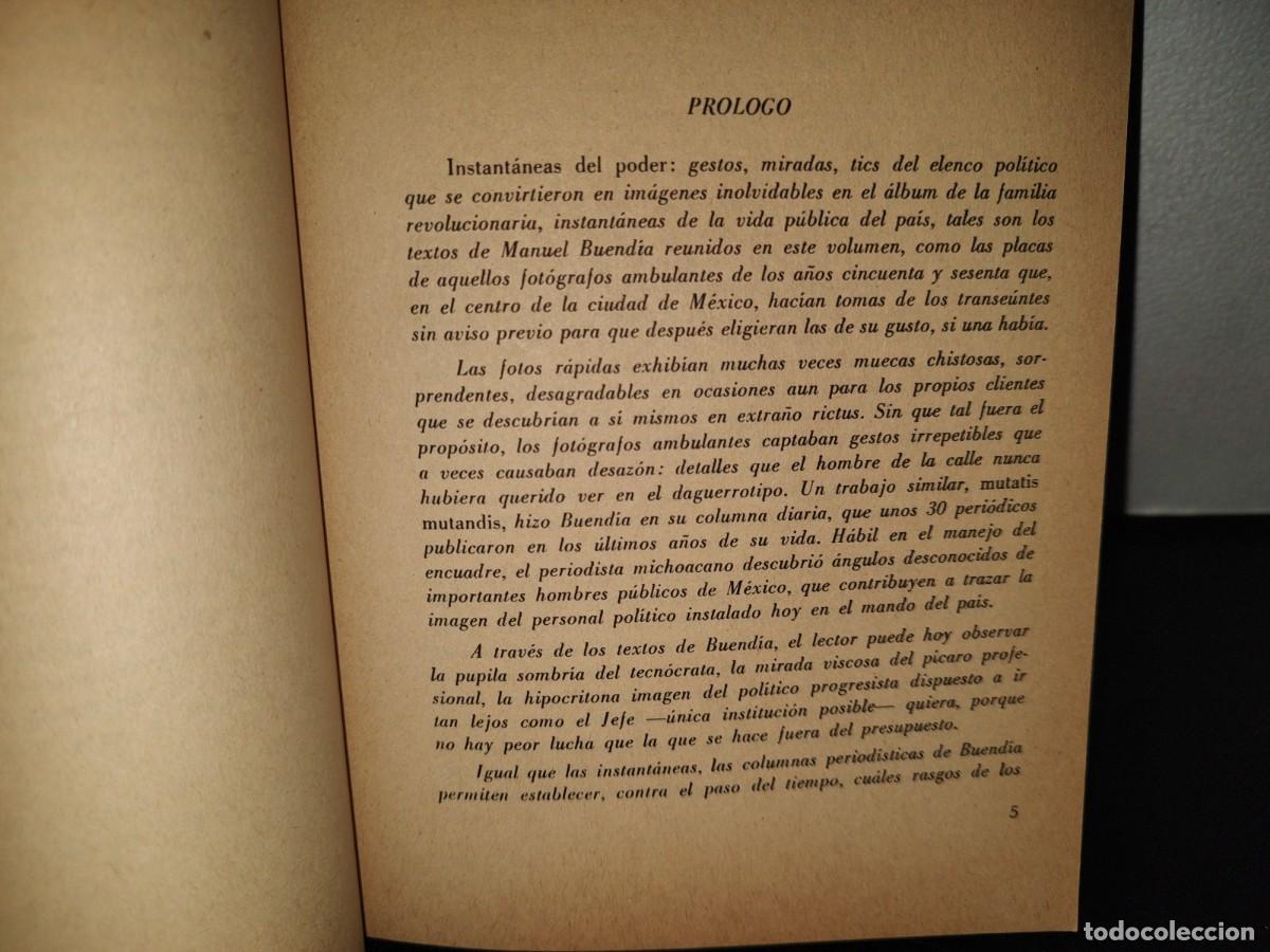 Libros de segunda mano: 204- INSTANT&Aacute;NEAS DEL PODER - MANUEL BUEND&Iacute;A - 1988 - Foto 6
