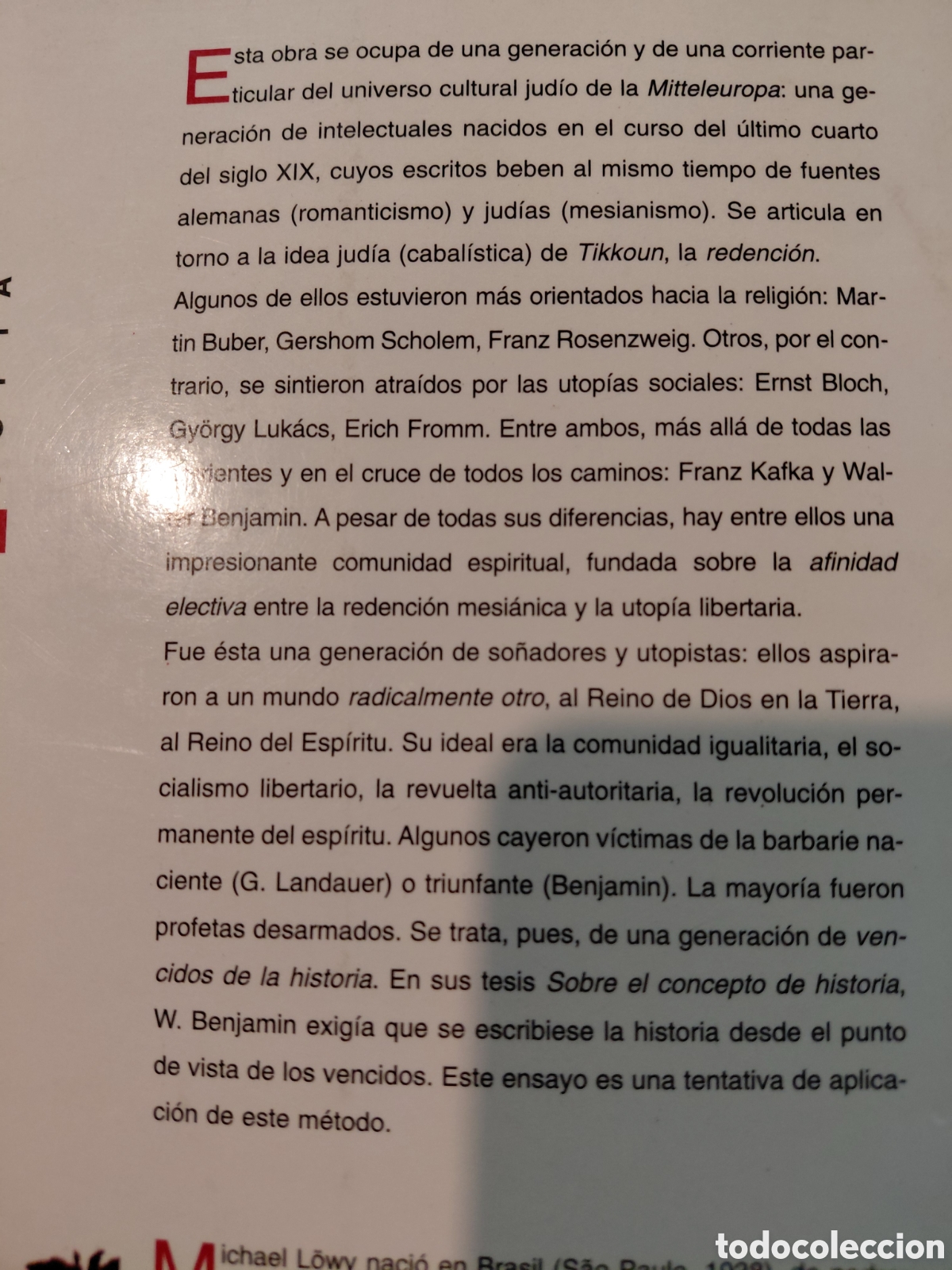 Libros de segunda mano: Michael Lowy. Redenci&oacute;n y utop&iacute;a - Foto 2