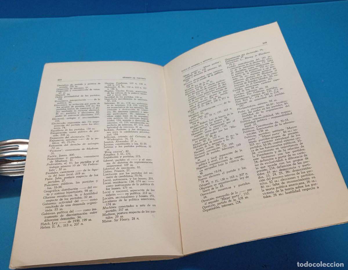 Libros de segunda mano: R&Eacute;GIMEN DE PARTIDOS.- E.E. SCHATTSCHNEIDER - Foto 7
