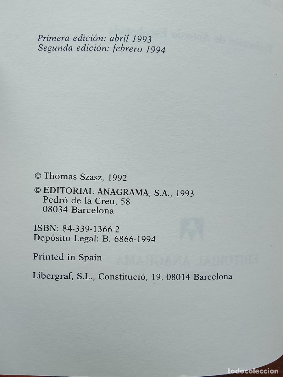 Libros de segunda mano: Thomas Szasz. Nuestro derecho a las drogas - Foto 3