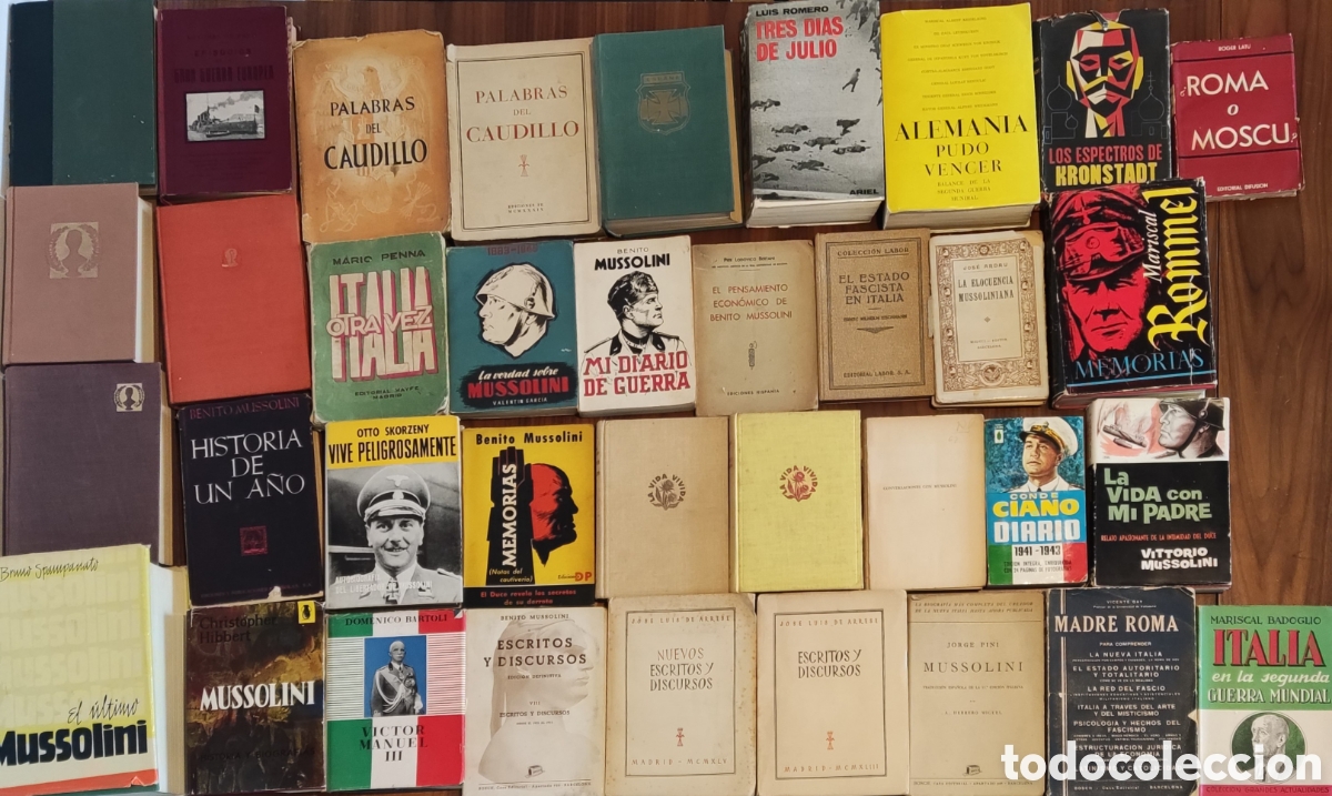Libros de segunda mano: Lote 36 libros fascismo italiano, Mussolini y otros (1930-1960) memorias, propaganda, Ciano