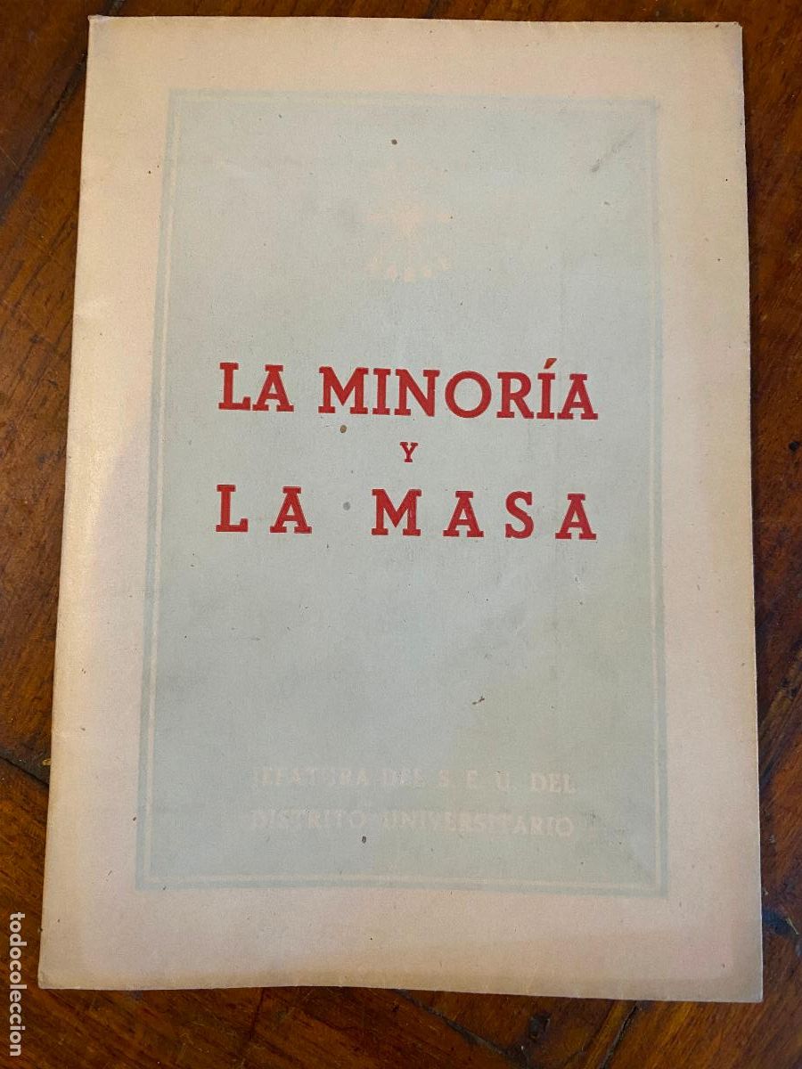 Libros de segunda mano: LA MINORIA Y LA MASA, Conferencia pronunciada por CARLOS M&ordf; RODRIGUEZ DE VALCARCEL. SEVILLA, 1950