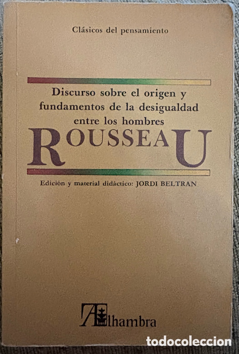 Gebrauchte B&uuml;cher: Discurso sobre el origen de la desigualdad entre los hombres