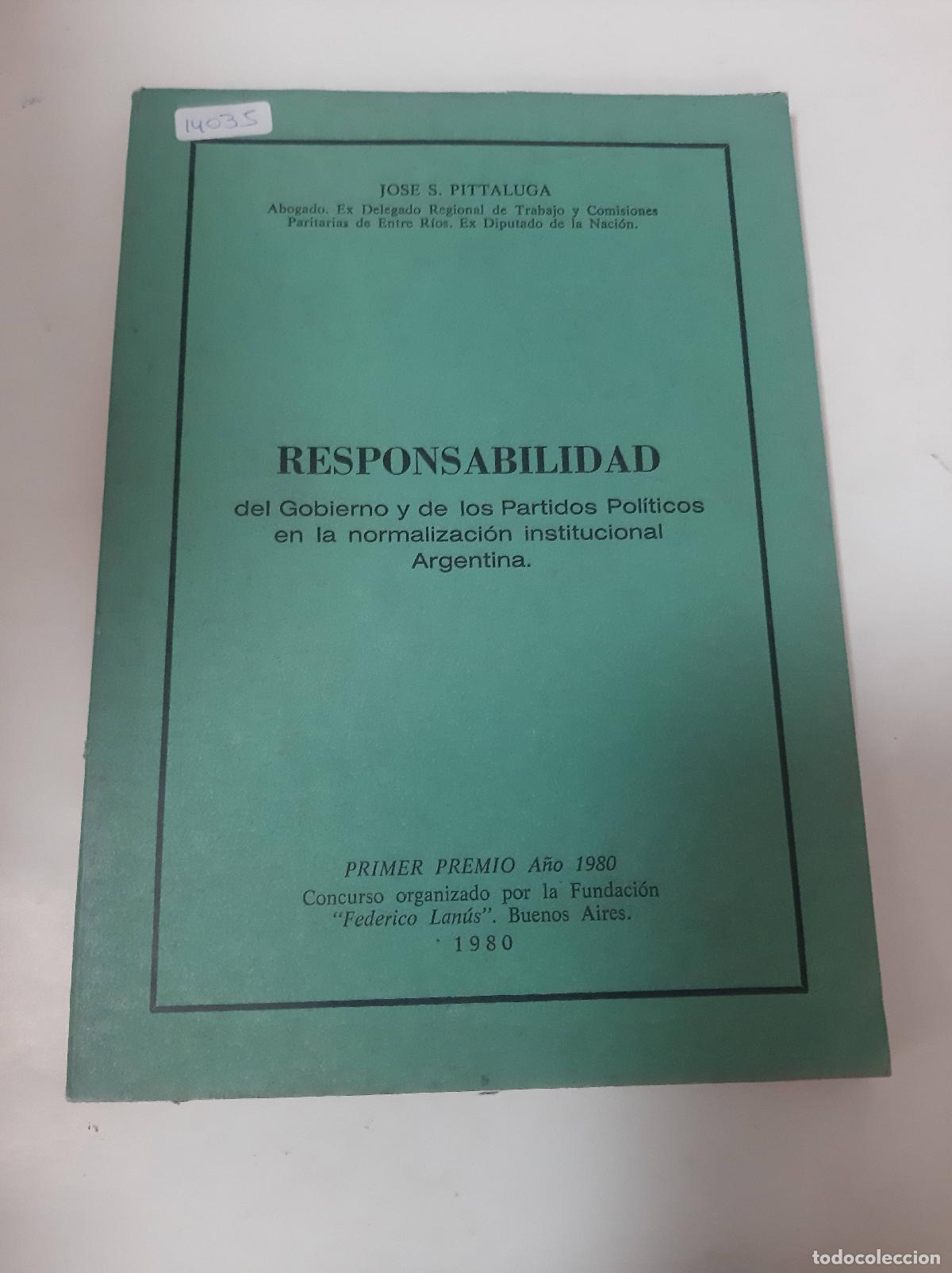 Libros de segunda mano: Responsabilidad - Jos&eacute; Pittaluga