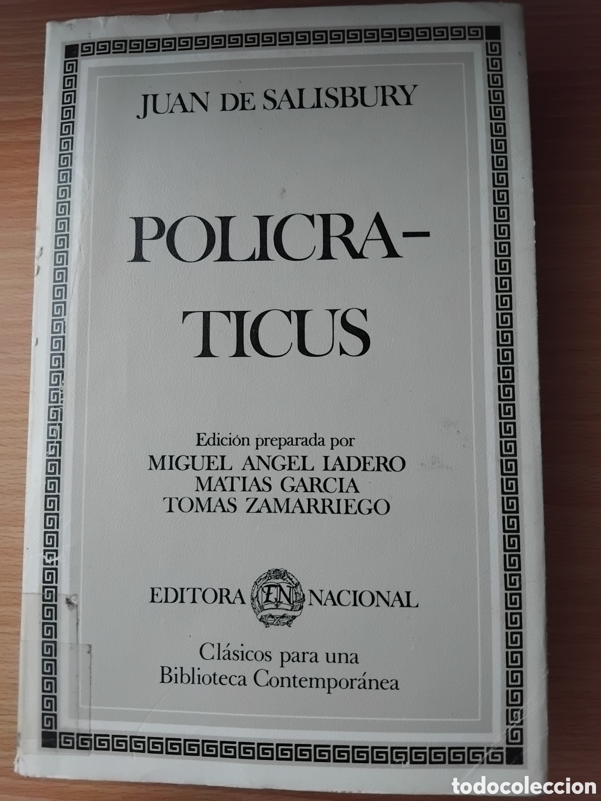 Libros de segunda mano: Policratus;Juan de Salisbury;Nacional;1984