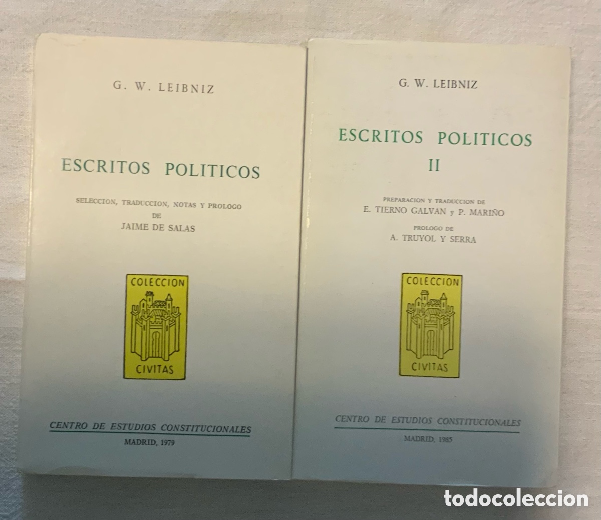 Libros de segunda mano: Escritos pol&iacute;ticos. G. W. Leibniz. 2 tomos