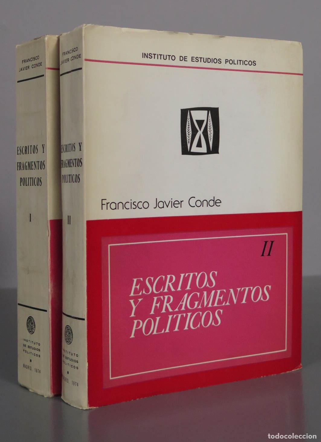 Libros de segunda mano: Escritos y fragmentos pol&iacute;ticos - Francisco Javier Conde. 2 TOMOS