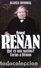 Libros de segunda mano: ERNEST RENAN.- &iquest;Qu&eacute; es una naci&oacute;n? Cartas a Strauss. Alianza Editorial (1987). Estudi&oacute; preliminar, n