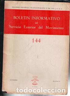 Libros de segunda mano: Bolet&iacute;n Informativo de la Secretar&iacute;a General del Movimiento. N&ordm; 144