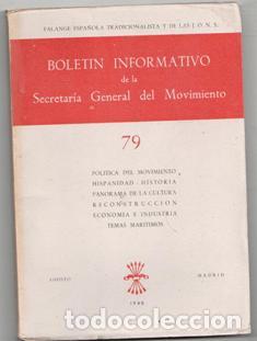 Libros de segunda mano: Bolet&iacute;n Informativo de la Secretar&iacute;a General del Movimiento. N&ordm; 79
