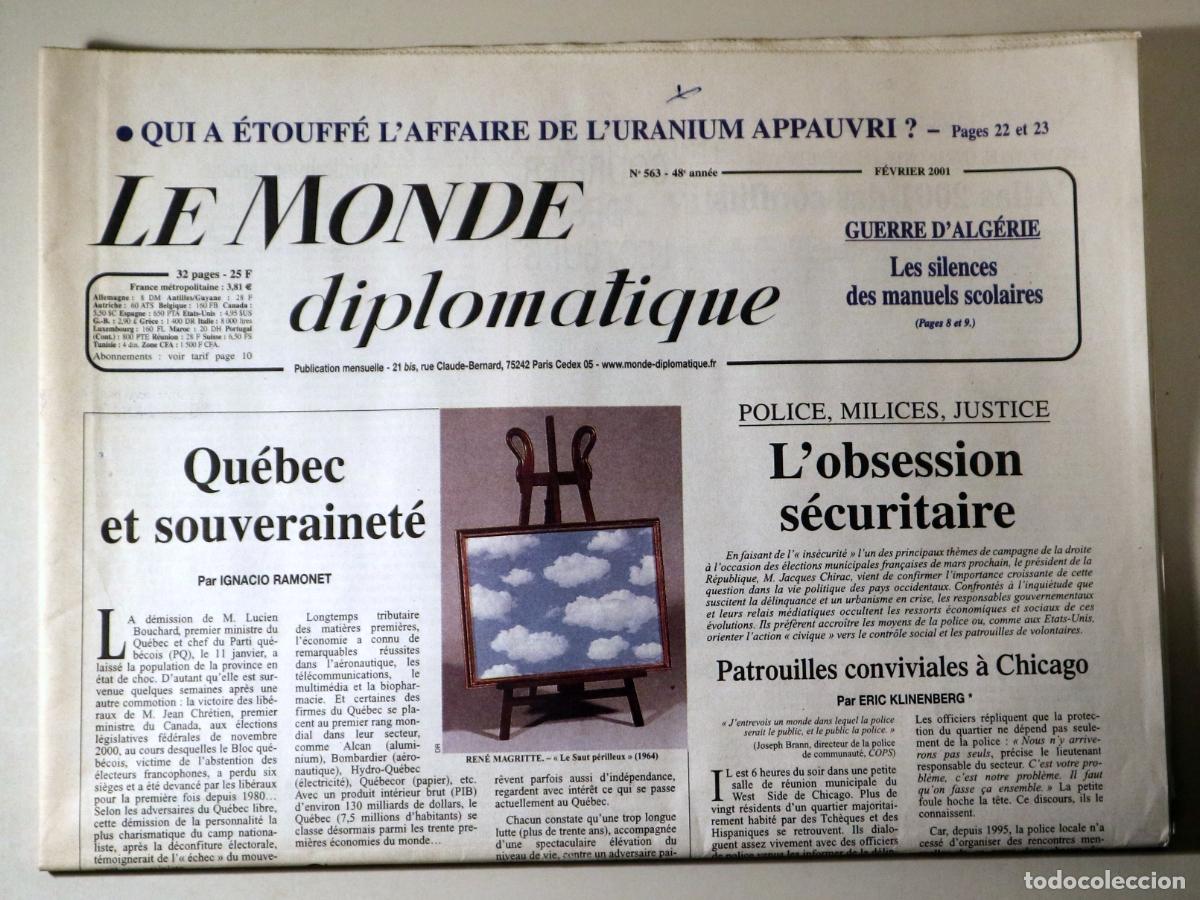 Livres d'occasion: LE MONDE diplomatique N&ordm; 563 - Paris 2001 - Ilustrado