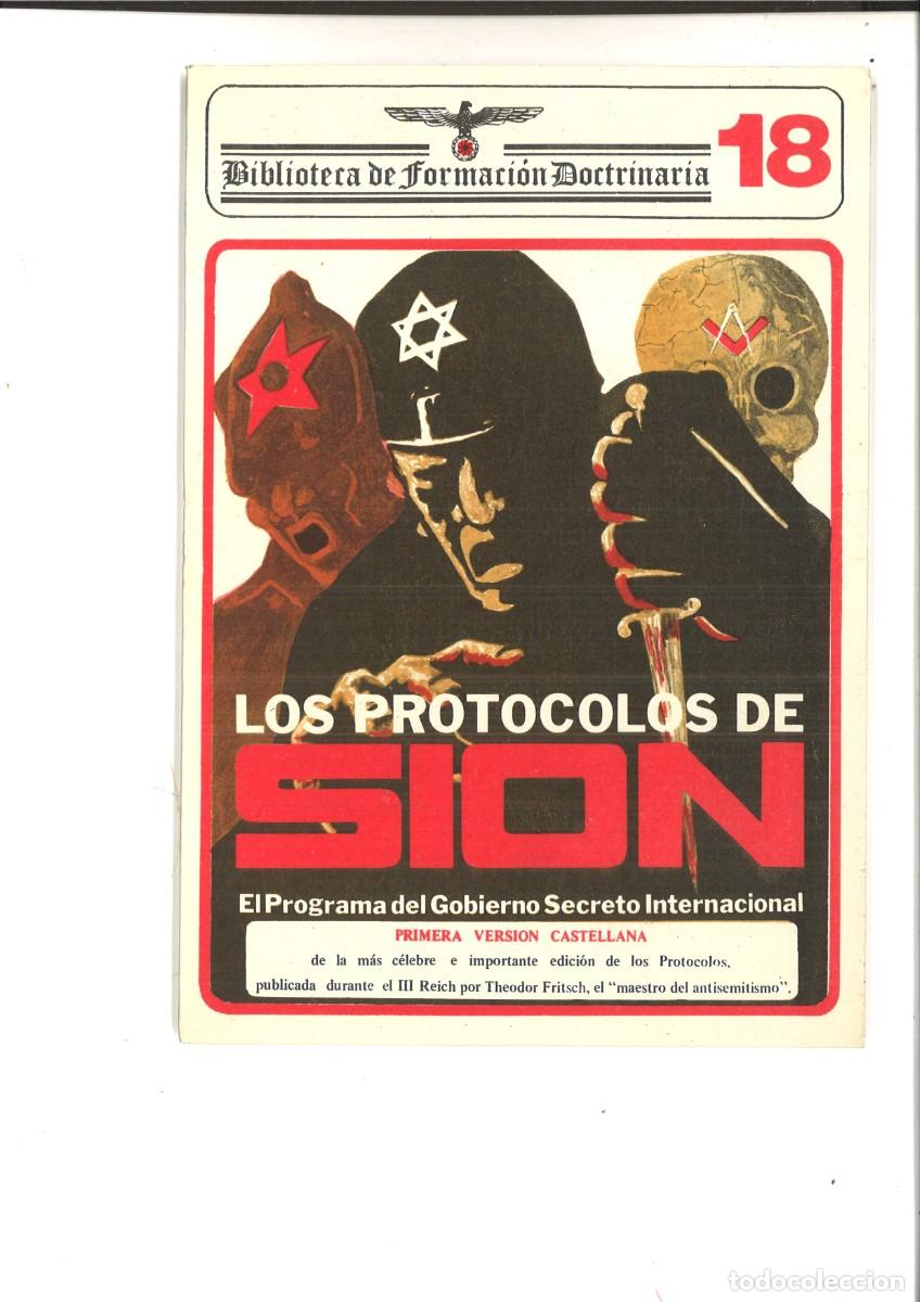 Libros de segunda mano: LOS PROTOCOLOS DE SION. BIBLIOTECA DE FORMACION DOCTRINARIA 18.
