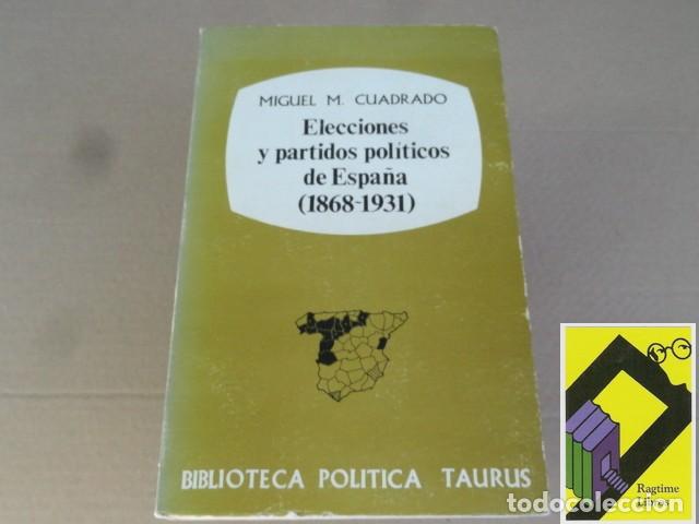 Libros de segunda mano: CUADRADO, Miguel M: Elecciones y partidos pol&iacute;ticos en Espa&ntilde;a. Tomo II (1868-1931)