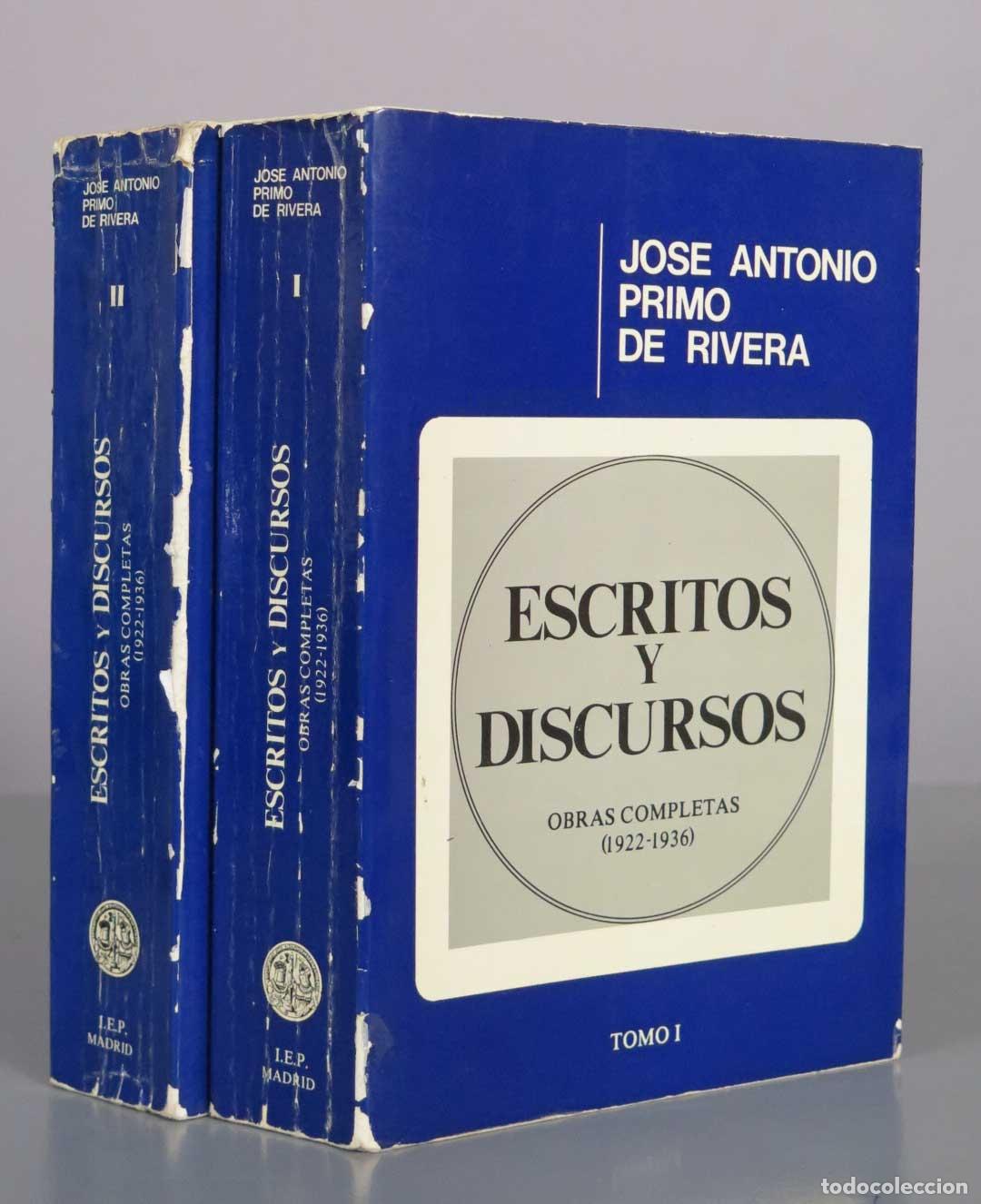Libros de segunda mano: Escritos y Discursos: Obras Completas - Jos&eacute; Antonio Primo de Rivera - 2 TOMOS