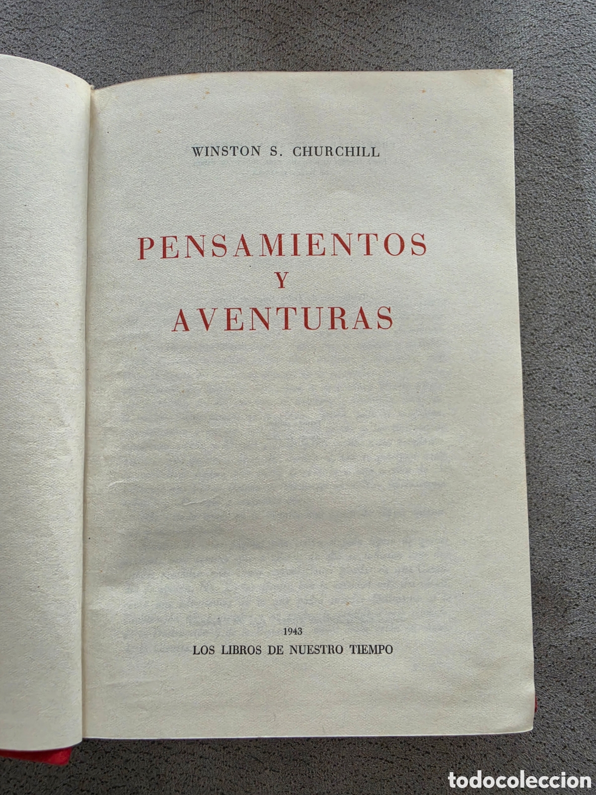 Libros de segunda mano: Pensamientos y Aventuras - Winston Churchill (1943) Jos&eacute; Jan&eacute;s Editor