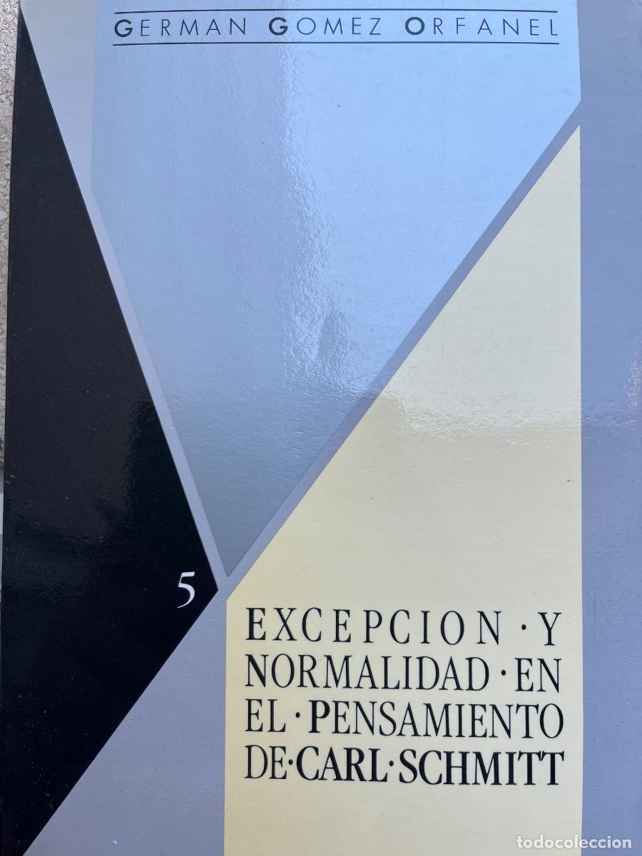 Libros de segunda mano: Germ&aacute;n G&oacute;mez Orfanel: Excepcci&oacute;n y normalidad en el pensamiento de Carl Schmitt, C. Estudios Constit