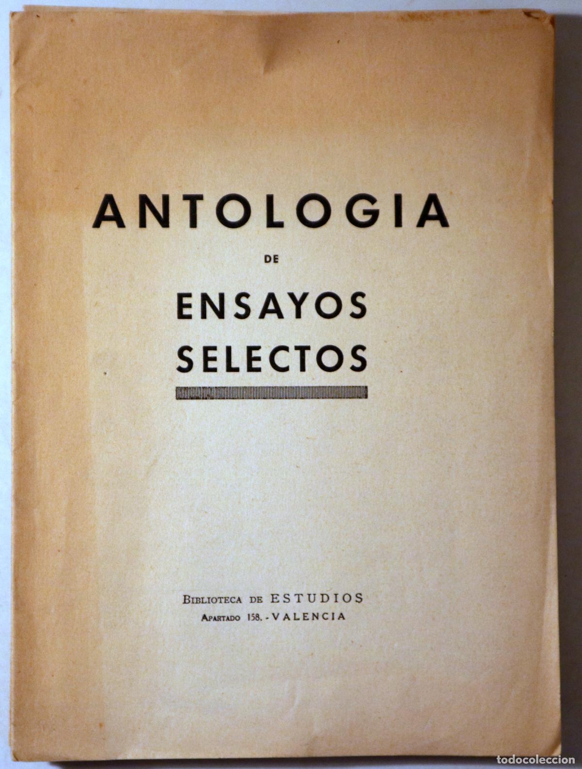 Gebrauchte B&uuml;cher: (Blair, D'Alembert, Lafargue, etc.) - ANTOLOG&Iacute;A DE ENSAYOS SELECTOS - Valencia c. 1930 - Ilustrado