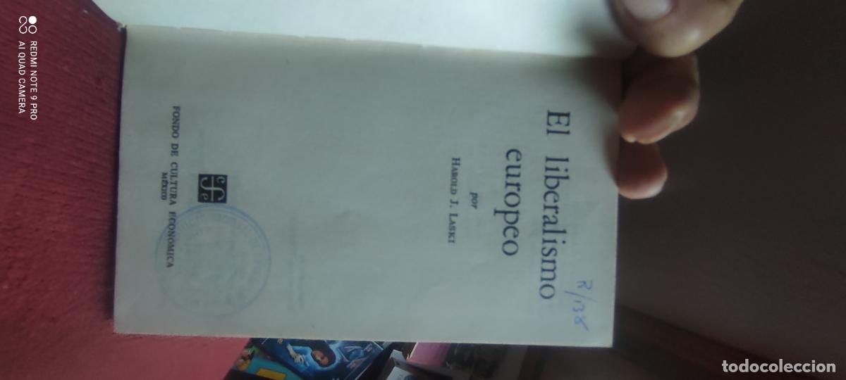 Libros de segunda mano: EL LIBERALISMO EUROPEO (H.J. Laski)