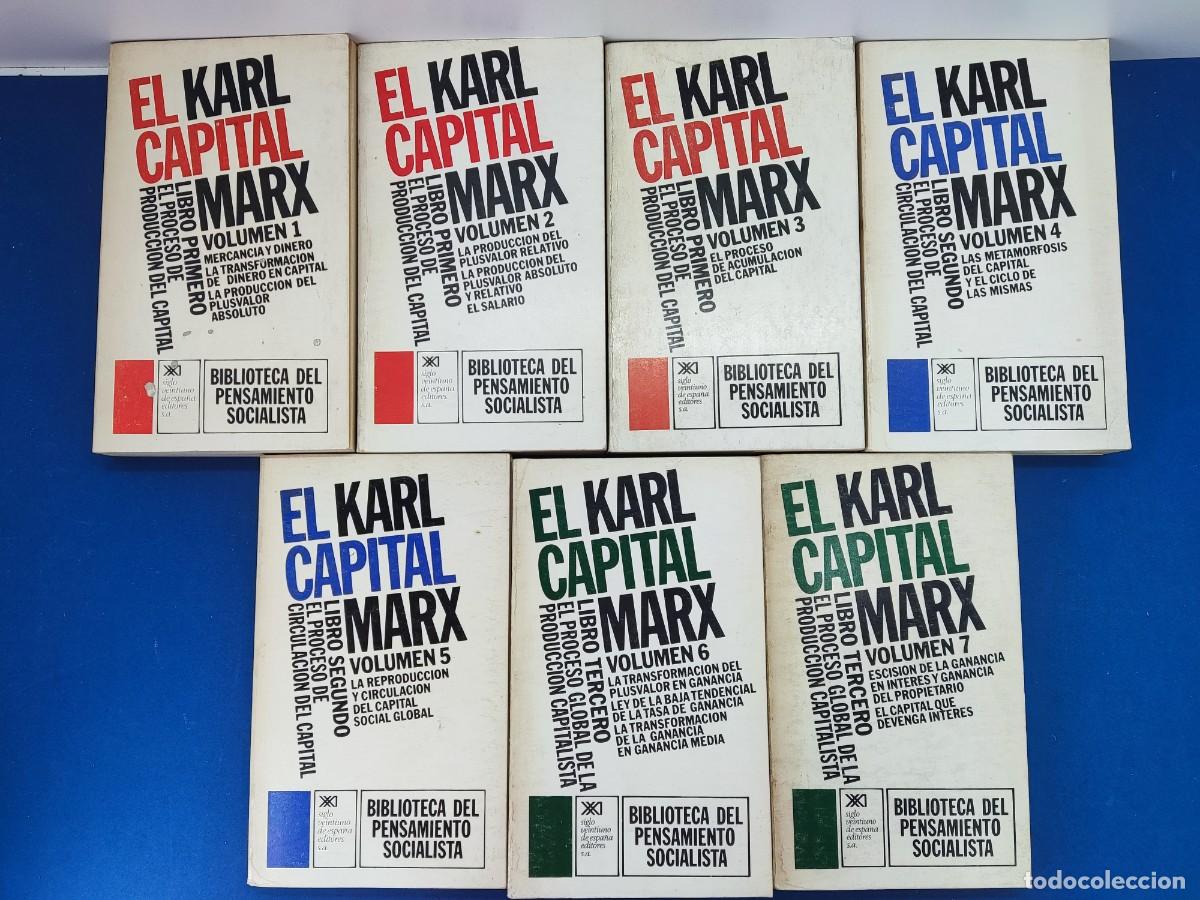 Libros de segunda mano: EL CAPITAL / KARL MARX / A&Ntilde;OS DEL 1970 AL 79. SIGLO XXI / 7 primeros tomos de ocho