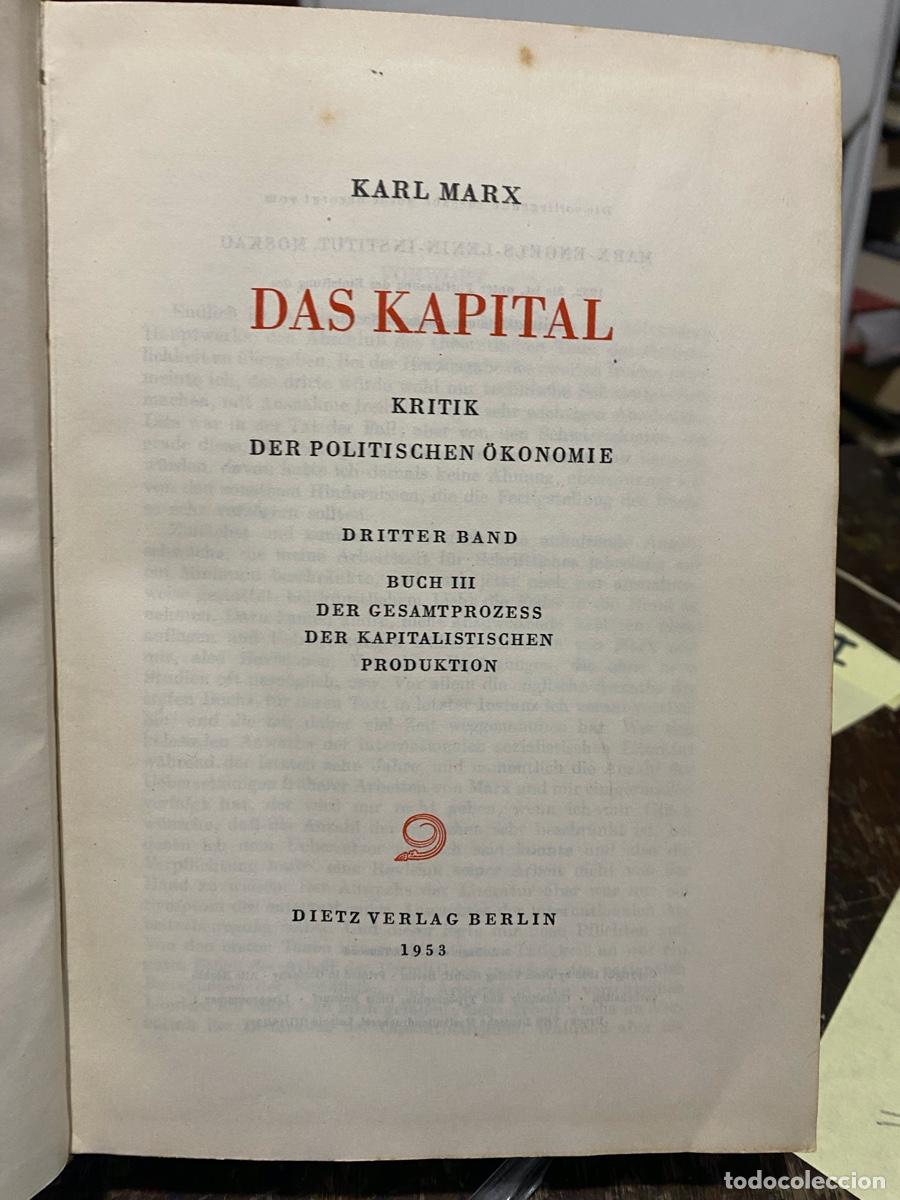 Libros de segunda mano: DAS KAPITAL, KARL MARX, DIETZ VERLAG BERLIN