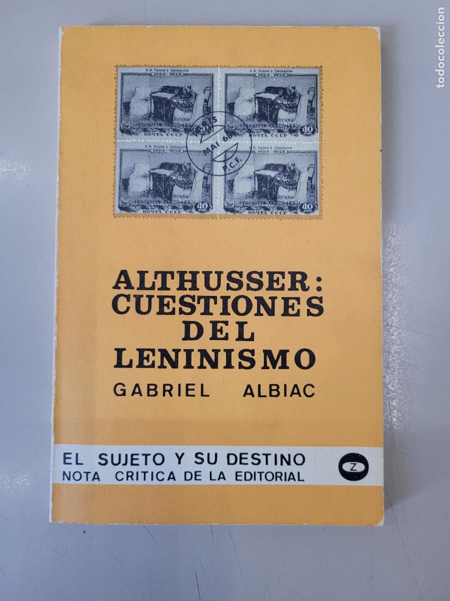 Libros de segunda mano: &rdquo;Althuser: cuestiones del Leninismo&rdquo;. Gabriel Albiac