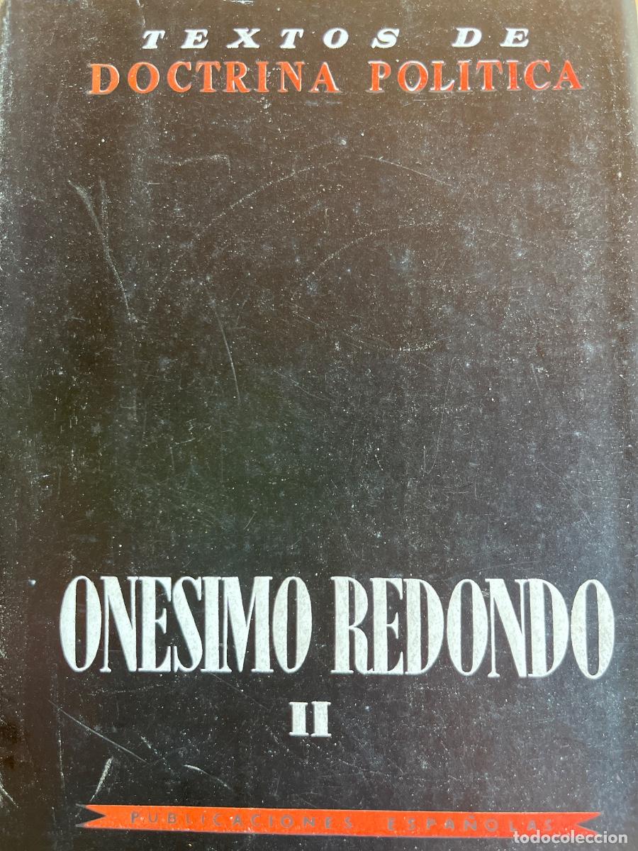 Libros de segunda mano: Textos de Doctrina Pol&iacute;tica - On&eacute;simo Redondo II, 1956