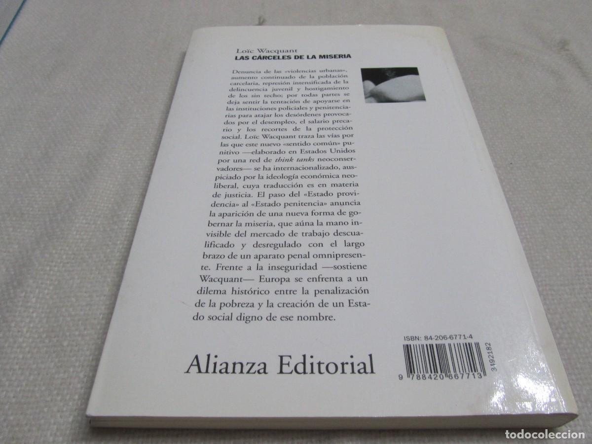 Libros de segunda mano: LAS CARCELES DE LA MISERIA, LIBRO DE LO&Iuml;C WACQUANT - Foto 2