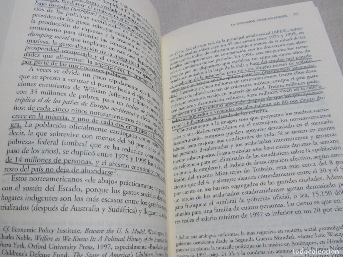Libros de segunda mano: LAS CARCELES DE LA MISERIA, LIBRO DE LO&Iuml;C WACQUANT - Foto 7