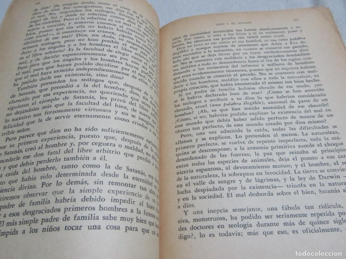 Libros de segunda mano: DIOS Y EL ESTADO, BAKUNIN, EDITORIAL PROYECCION 1969 - Foto 6